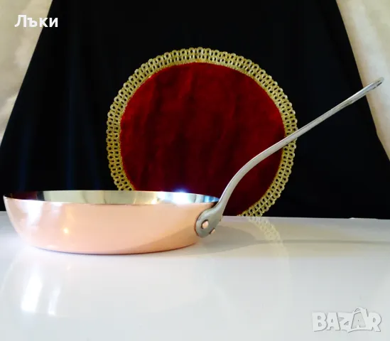 Меден тиган,чиста червена мед 700 гр.,калайдисан. 