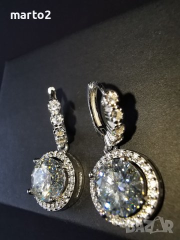 Сребърни 925 Обеци с Мойсанити по 3 карата на Обеца общо 6 Карата!, снимка 10 - Обеци - 41393094