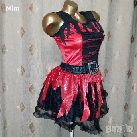 S Карнавална рокля в черно и червено , снимка 3 - Рокли - 44318577