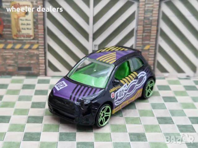 Метална количка Fiat 500 черен, Hot Wheels