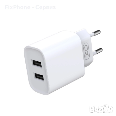Зарядно устройство комплект XO CE02C 2x USB 2,1A + USB-C кабел, Бяло , снимка 2 - Оригинални зарядни - 52575048