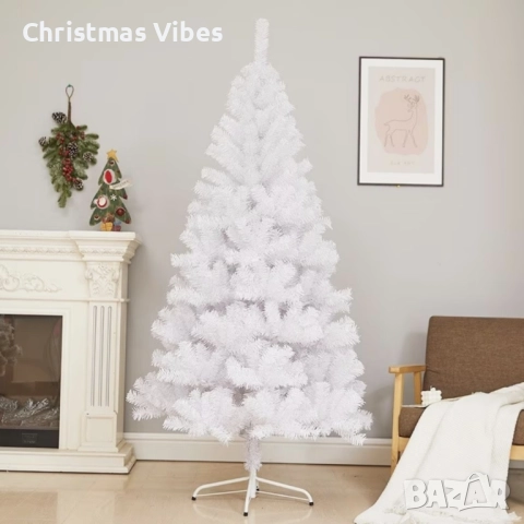 Коледна Снежно бяла елха с шишарки + пласмасова стойка. ТОП ПРЕДЛОЖЕНИЕ, снимка 18 - Декорация за дома - 52112048