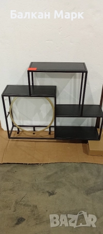 Метална етажерка със закачалка и рамка за огледало – Lawrence Grey