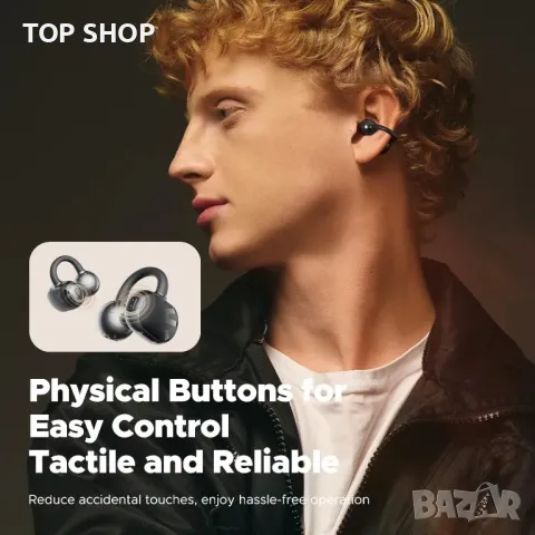 SoundPEATS Ear Clip Слушалки Bluetooth 5.4, отворени слушалки IPX5 Водоустойчиви, снимка 6 - Безжични слушалки - 49445133