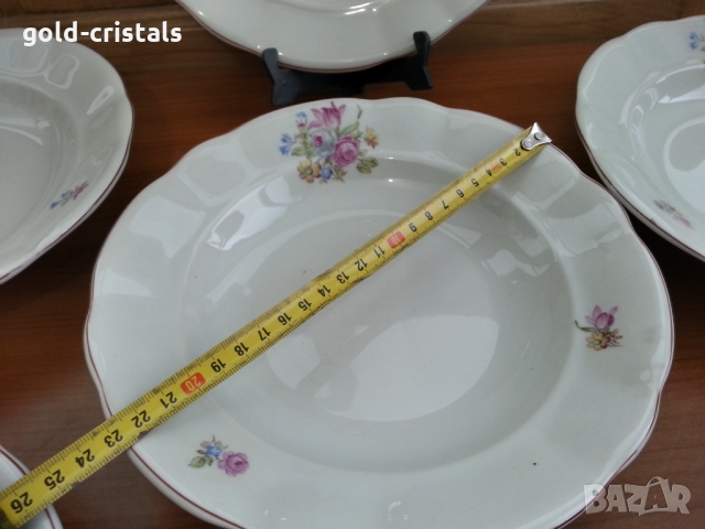Стар български порцелан чинии дълбоки, снимка 6 - Антикварни и старинни предмети - 36084414