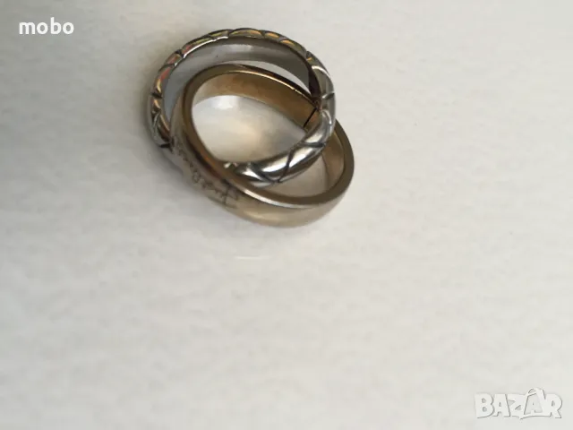 Красива  нова халка- два реда, марка Just Cavalli, от полирана стомана с гравиране , общо тегло 8.74, снимка 1