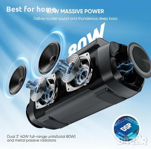 AKONE Преносима външна Bluetooth тонколона, снимка 3 - Тонколони - 49398623