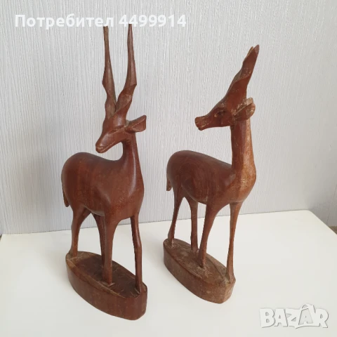 Стари дървени фигури на елени, снимка 4 - Колекции - 51237918