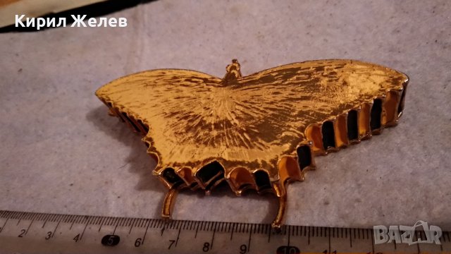 ГОЛЯМА ЕМАЙЛИРАНА ПОЗЛАТЕНА ДЕКОРАТИВНА АРТ ПЕПЕРУДА с КРИСТАЛЧЕТА 33994, снимка 5 - Декорация за дома - 38927917