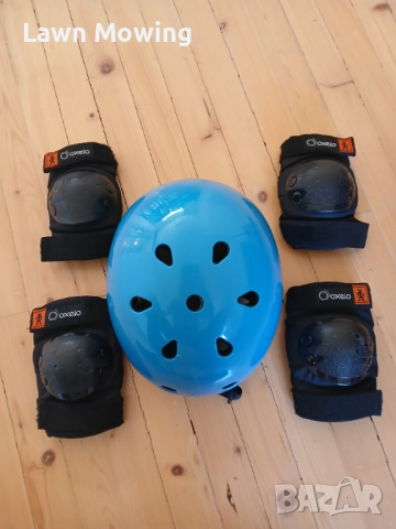 Детска каска и 4бр налакътници за ролери, скейтборд, тротинетка, велосипед