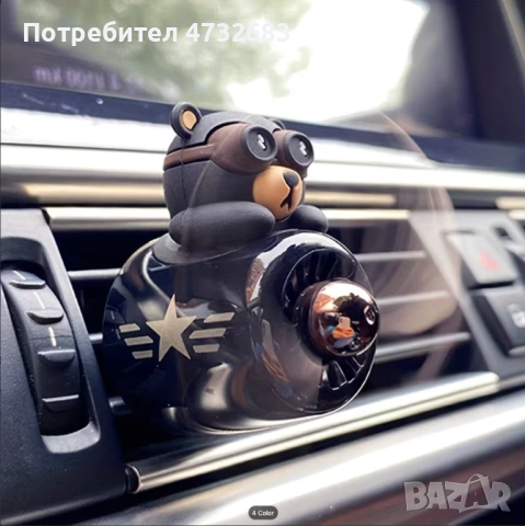 Ароматизатор за Кола – Cartoon Pilot Fan (Black Bear) + 10 Аромата, снимка 2 - Аксесоари и консумативи - 53573490
