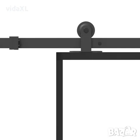 vidaXL Плъзгаща се врата с обков 90x205 см ESG стъкло и алуминий, снимка 5 - Входни врати - 56146986