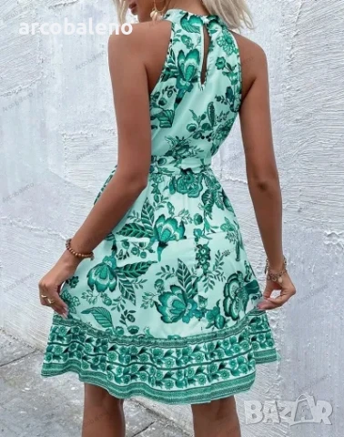 Дамска модна лятна рокля с флорални мотиви, 4цвята , снимка 9 - Рокли - 50677805