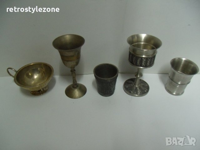 № 6968 лот - 5 броя стари метални чашки - различни видове , снимка 4 - Други ценни предмети - 40594309