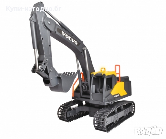 ОГРОМЕН RC рудничарски минен багер Dickey Toys Volvo , 60 см , 3 год + , жълто и сиво, снимка 3 - Електрически играчки - 36106212