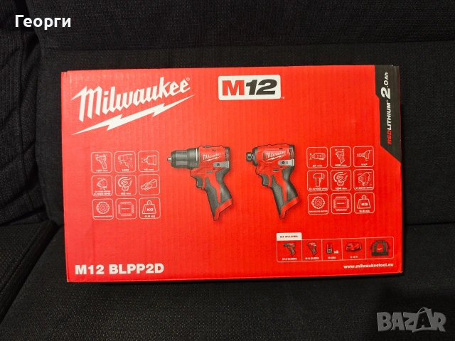 Комплект винтоверт Milwaukee Milwaukee M12BLPP2D-202B, 4933500139