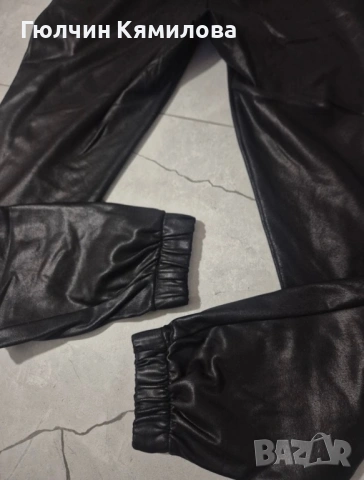 Кожен панталон с висока талия, снимка 3 - Панталони - 53176286