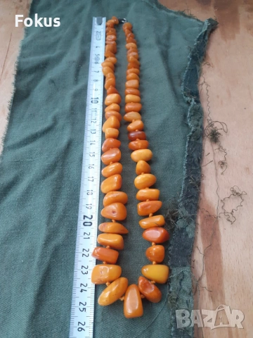 Кехлибар, накит, гердан, снимка 4 - Антикварни и старинни предмети - 53273612