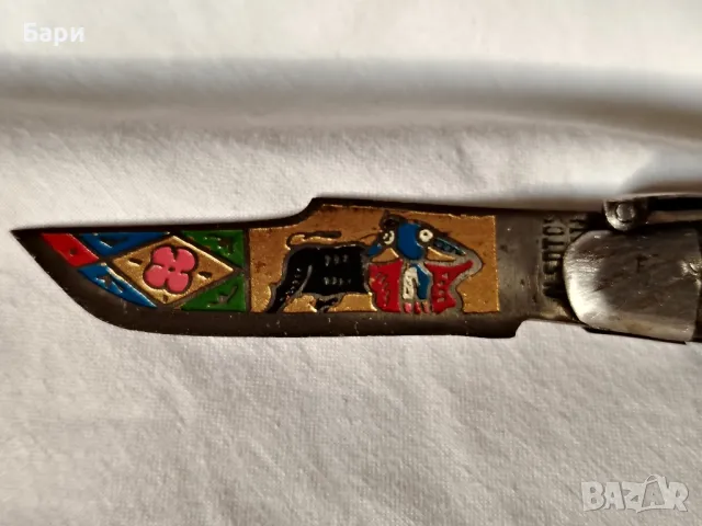 Рядък малък сгъваем нож НАВАХА-ТОЛЕДО/NAVAJA-TOLEDO XIXвек, снимка 2 - Ножове - 49279490