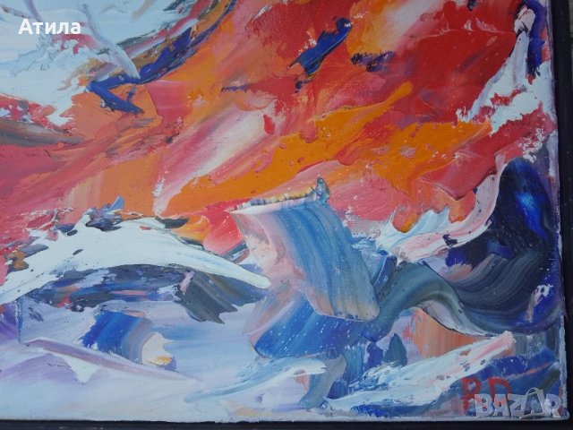 картина на Р.Драгиев 82/43 см, снимка 2 - Картини - 50513888