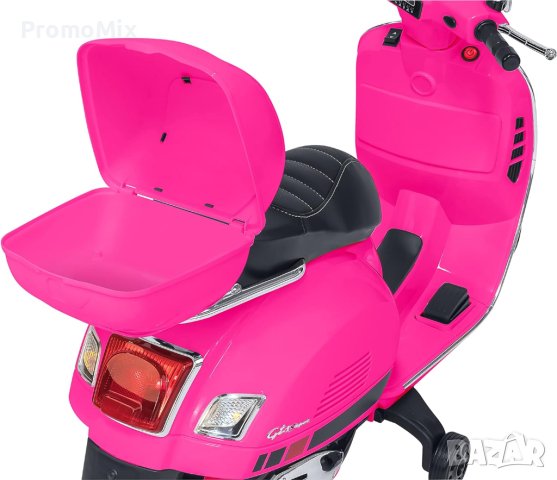 Детски акумулаторен мотор Globo Vespa GTS Super Sport GLO1805 Pink 12V Веспа с багажник Детски скуте, снимка 6 - Детски велосипеди, триколки и коли - 44416832