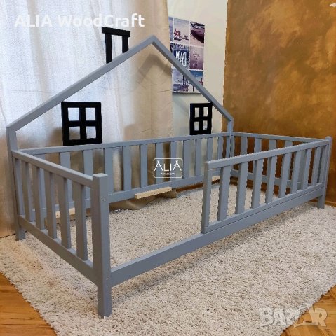 Детско легло Монтесори къщичка | Модел: МОНИ++ | от ALIA WoodCraft | 