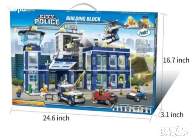 Детски конструктор полицейски участък"бягство от затвора"1145 елемента 0230960, снимка 12 - Коли, камиони, мотори, писти - 47610449