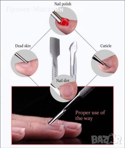 Двустранен избутвач за кожички 2 в 1., снимка 4 - Продукти за маникюр - 36216771