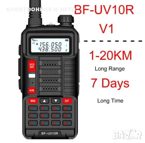 Baofeng BF-UV10R Plus 20W 8800mAh Радиостанция 128 канала LED фенерче , снимка 5 - Друга електроника - 53041806