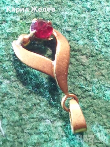 СТАРИННО СКЪПОЦЕННО АРТ ДЕКО БИЖУ БРОНЗ ПОЗЛАТА с ФАСЕТИРАН ГРАНАТ МЕДАЛЬОН ПЕНДАНТ 72101, снимка 16 - Антикварни и старинни предмети - 35653791