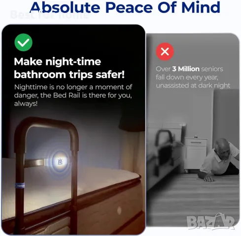 Предпазна преграда за легло NIMOOD C1 с вградено осветление, снимка 2 - Други - 50172222