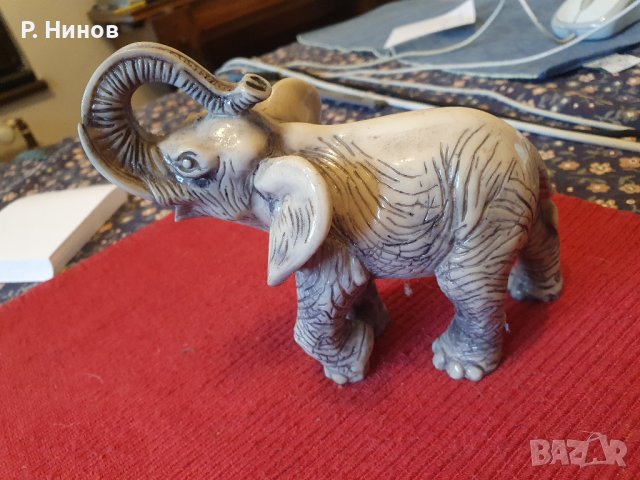 Слонче - статуетка от Индия   №26 керамично, снимка 5 - Антикварни и старинни предмети - 42069721