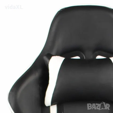 vidaXL Въртящ геймърски стол, бял, PVC, снимка 6 - Работни маси и бюра - 56146302