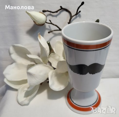 Чаша Mazagran с мустаци, снимка 4 - Чаши - 39236590