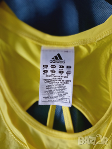 Adidas жълт потник S, снимка 2 - Потници - 36344001