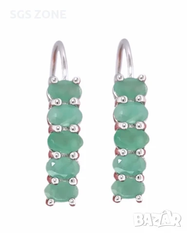 Обеци сребро 925 с естествен РУБИН, САПФИР, ИЗУМРУД, снимка 7 - Обеци - 51272555