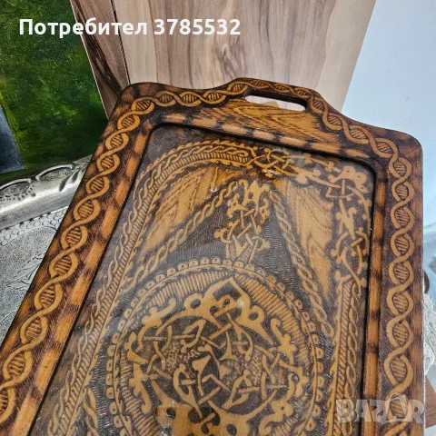 Дървен поднос поднос, снимка 3 - Антикварни и старинни предмети - 55965214