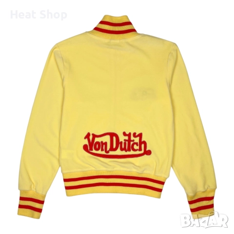 Дамско яке Von Dutch Kustommade Zip Up Velour Track Jacket, снимка 2 - Якета - 52633660