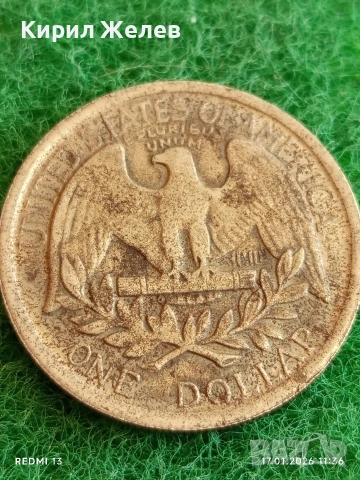 РЕПЛИКА 1 долар 1865г. Америка за КОЛЕКЦИЯ ДЕКОРАЦИЯ 53072, снимка 2 - Нумизматика и бонистика - 53129876