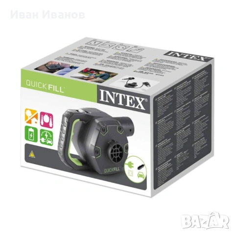 Електрическа помпа 220V/12V INTEX Quick-Fill AC/DC (с батерия и зарядно), снимка 2 - Други инструменти - 53463595