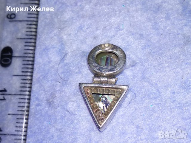 СТАРО СРЕБЪРНО АР ДЕКО БИЖУ АРТ ВИСУЛКА УКРАШЕНИЕ СРЕБРО 925 с ШЛИФОВАН КРАЛСКИ СЕДЕФ 18039, снимка 7 - Антикварни и старинни предмети - 40938202