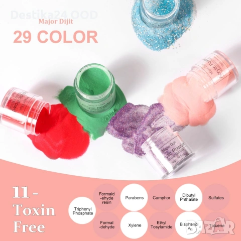 Акрилна пудра, лак за нокти - 120 г – 29 цвята, професионална, 3D, снимка 5 - Продукти за маникюр - 53209672