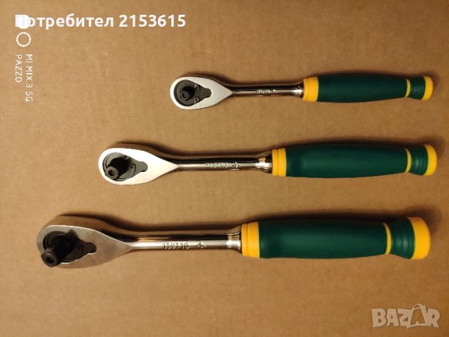 SATA сата 1/4 ,3/8 ,1/2  3 броя тресчотки 72зъба комплект , снимка 4 - Други инструменти - 51157758