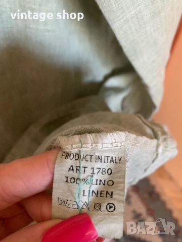 Ленена туника( тип риза) в цвят резеда, снимка 9 - Рокли - 53866063