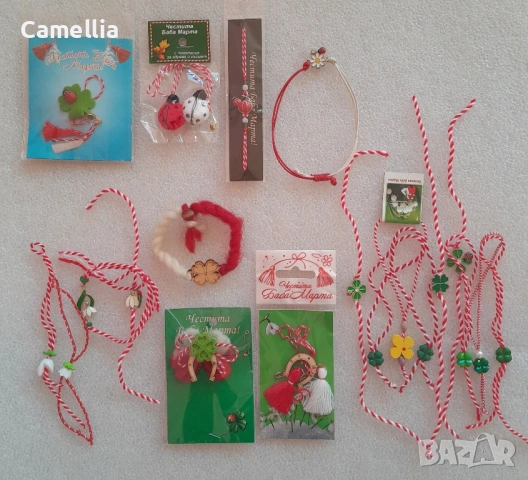 Мартеници - късмет, калинка, кокиче