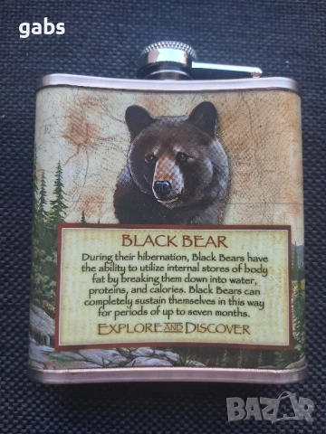 Красиво изрисувана манерка за алкохол AMERICAN EXPEDITION, 7oz /207ml, снимка 9 - Екипировка - 52538890