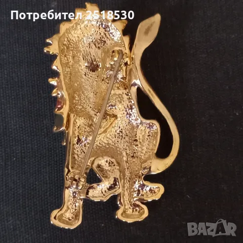 Позлатен лъв-винтидж брошка, снимка 7 - Други - 49343356