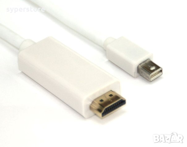 Кабел Mini Display Port - HDMI 3м Бял VCom SS001232 Cable Mini DP към HDMI 1.8m M/M