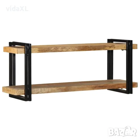 vidaXL Стенен рафт 110x33x45 cm Масивна груба дървесина Манго, снимка 5 - Етажерки - 56147549