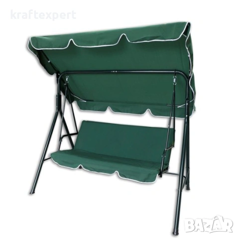 Триместна люлка Тоскана Kraftworld – зелена, с включена възглавница за сядане!, снимка 2 - Градински мебели, декорация  - 53745722
